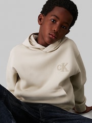 Calvin Klein Natural Bonded Pique Towel Monogram Hoodie - Image 4 of 4