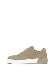 Calvin Klein Natural Low Top Lace Up Basket Suede Trainers - Image 2 of 6