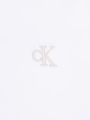 Calvin Klein White Long Sleeved Pique Relaxed Tipping T-Shirt - Image 3 of 3