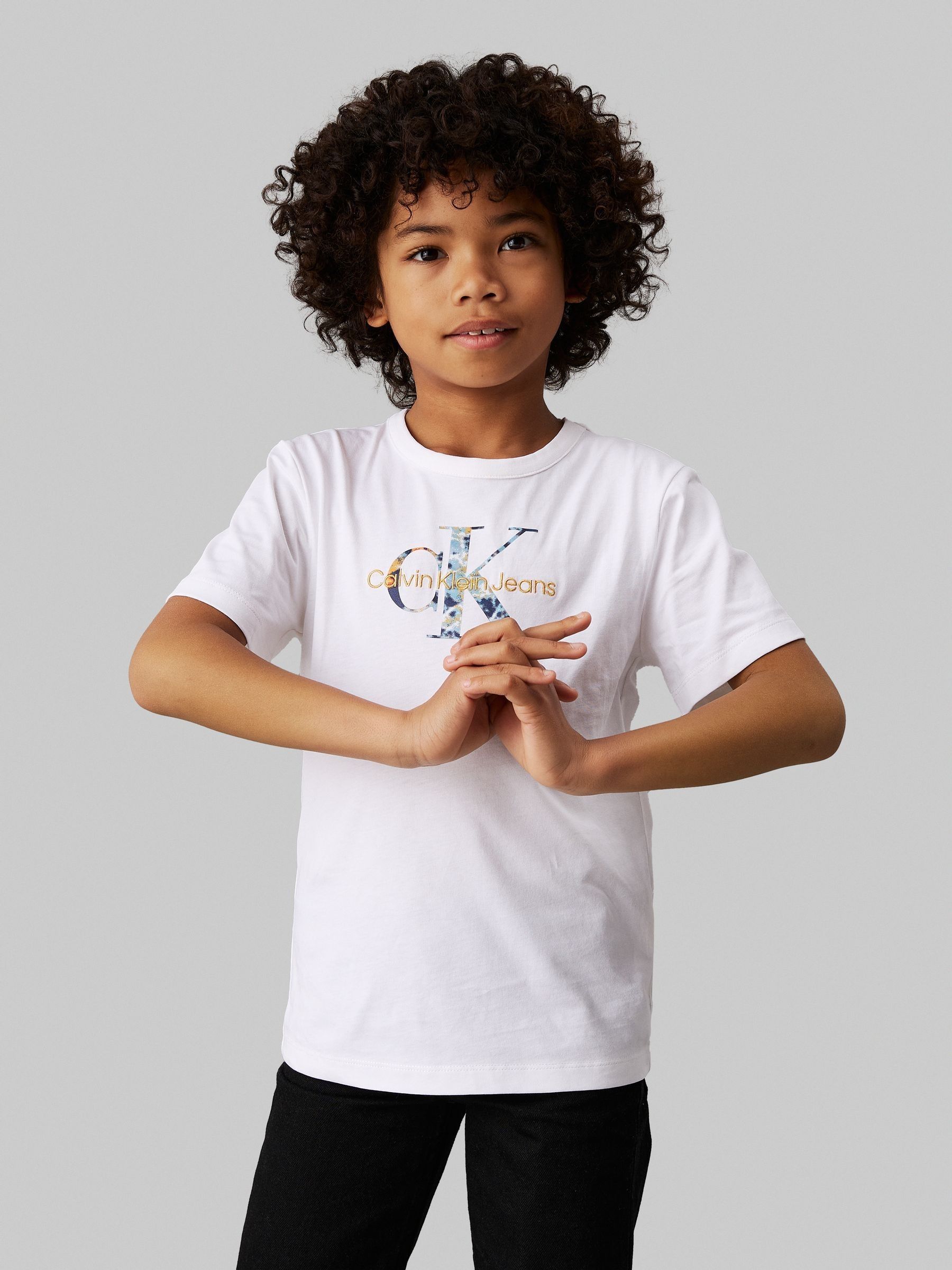 Buy Calvin Klein White 100 Cotton Filled In Photo Monogram T Shirt from Next USA