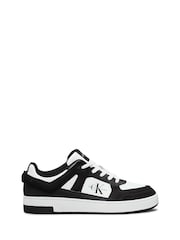 Calvin Klein White Basket Cupsole Low Lace Up Authentic Leather Trainers - Image 1 of 7