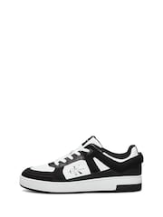 Calvin Klein White Basket Cupsole Low Lace Up Authentic Leather Trainers - Image 2 of 7