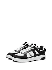 Calvin Klein White Basket Cupsole Low Lace Up Authentic Leather Trainers - Image 3 of 7