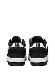 Calvin Klein White Basket Cupsole Low Lace Up Authentic Leather Trainers - Image 4 of 7