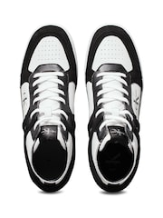 Calvin Klein White Basket Cupsole Low Lace Up Authentic Leather Trainers - Image 5 of 7