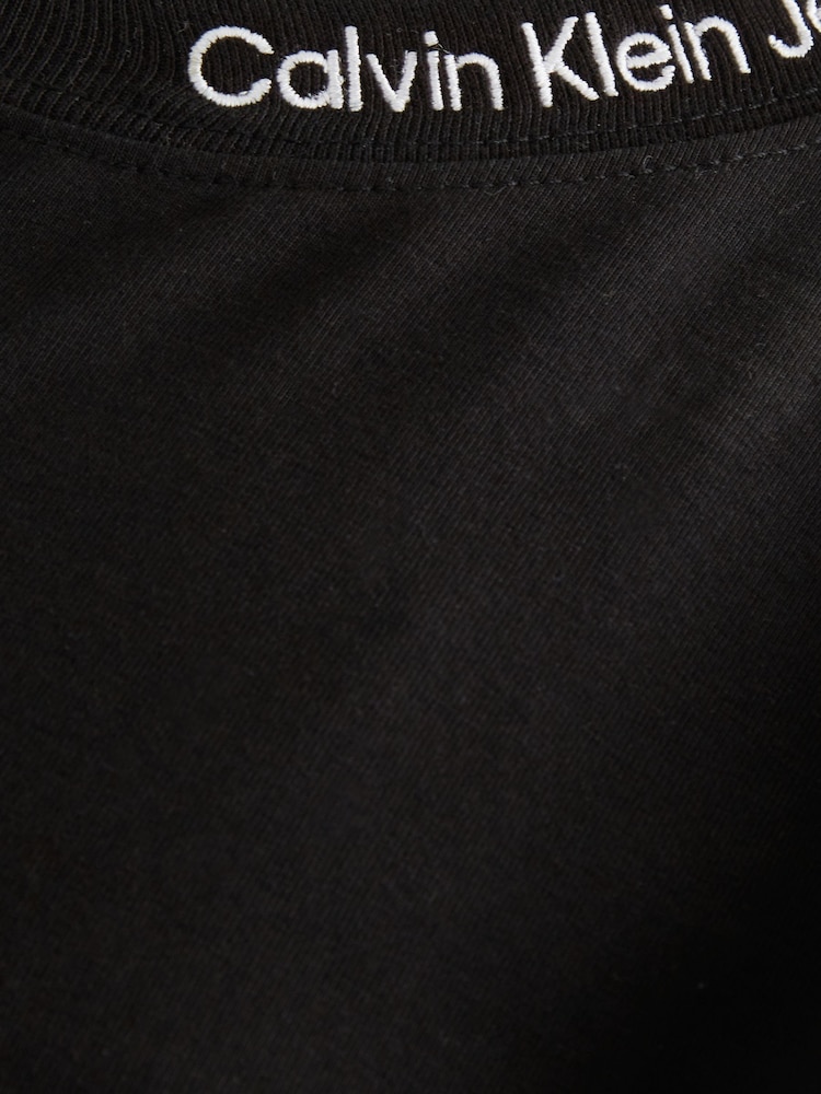 Calvin Klein Black Relaxed 100% Cotton Neck Embroidered Short Sleeved T-Shirt - Image 5 of 5