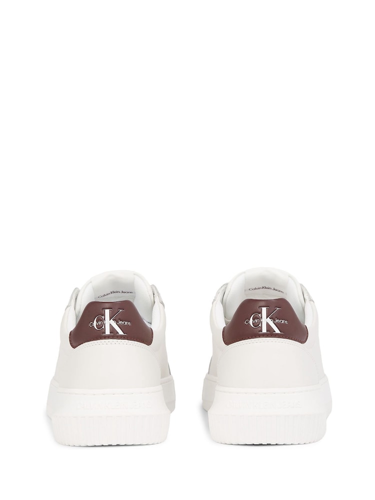 Calvin Klein White Chunky Cupsole Leather Trainers - Image 5 of 5