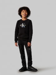 Calvin Klein Black Monogram Crew Neck Fleece Jumper - Image 3 of 5