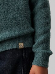 Calvin Klein Green Boucle Crew Neck Jumper - Image 4 of 4