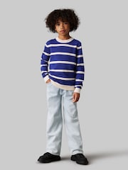 Calvin Klein Blue Merino Wool Chest Monogram Jumper - Image 3 of 3