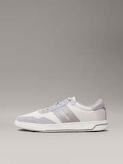Calvin Klein Grey Low Top Lace Up Mix Trainers - Image 2 of 6
