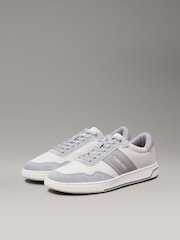 Calvin Klein Grey Low Top Lace Up Mix Trainers - Image 3 of 6