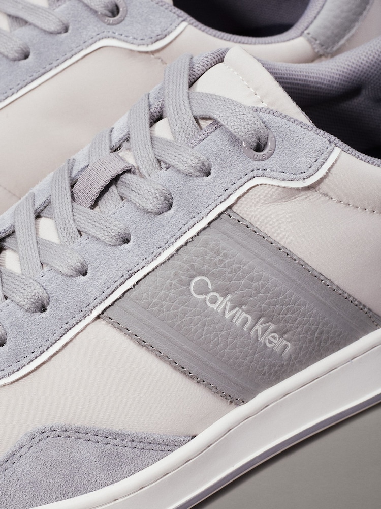 Calvin Klein Grey Low Top Lace Up Mix Trainers - Image 6 of 6
