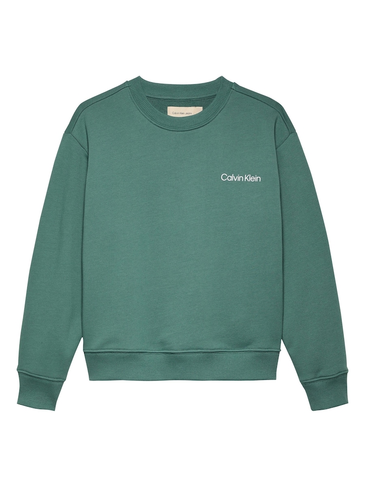 Calvin Klein Green 100% Cotton City Scene Backprint Swearshirt - Image 1 of 2