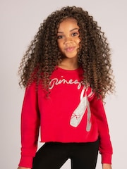 Pineapple Red Girls Ballet Crop Sweat Top - Image 1 of 9