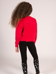 Pineapple Red Girls Ballet Crop Sweat Top - Image 6 of 9