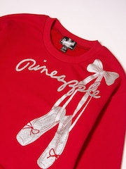 Pineapple Red Girls Ballet Crop Sweat Top - Image 8 of 9