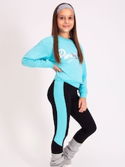 Pineapple Blue Girls Logo Sweat Top - Image 5 of 6