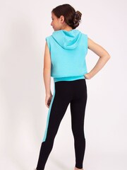 Pineapple Blue Girls Sleeveless Crop Hoodie - Image 4 of 9