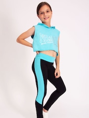Pineapple Blue Girls Sleeveless Crop Hoodie - Image 5 of 9