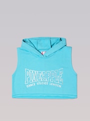 Pineapple Blue Girls Sleeveless Crop Hoodie - Image 8 of 9