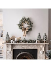 Lights4fun 1.5m Pre Lit Eucalyptus & Laurel Christmas Garland - Image 1 of 3