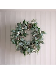 Lights4fun White Oversized Pre Lit Christmas Wreath - Image 2 of 2