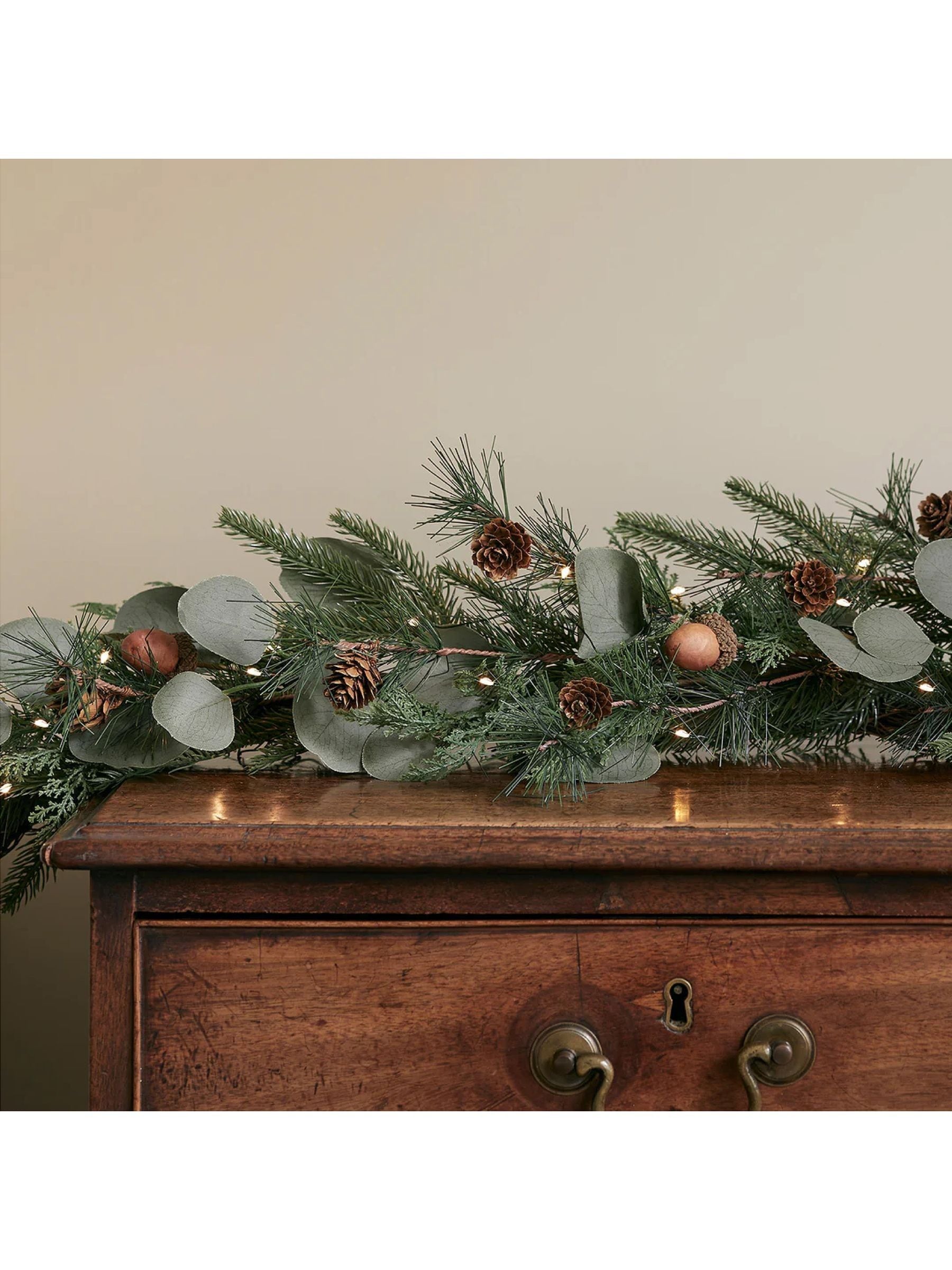 Buy Lights4fun 1.5m Pre Lit Acorn Christmas Garland from the Next UK online shop