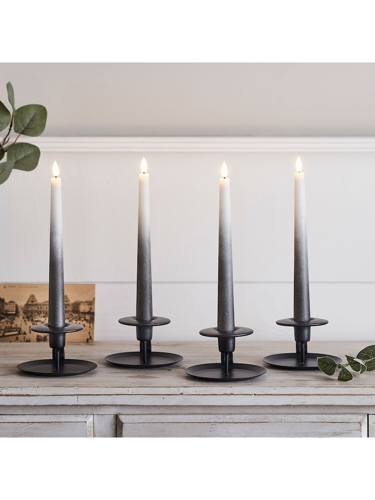 Lights4fun Grey Ombre TruGlow Remote Control Taper LED Candles - Image 1 of 2