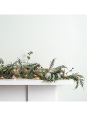 Lights4fun 2m Pre Lit Frosted Berry and Pinecone Garland - Image 1 of 3