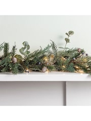 Lights4fun 2m Pre Lit Frosted Berry and Pinecone Garland - Image 2 of 3