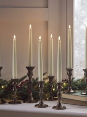 Lights4fun Ivory TruGlow® Remote Control LED Taper Candles - Image 4 of 5