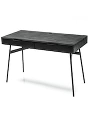 Libra Interiors Black Bronks Acacia Desk with Two Drawers - Image 3 of 4