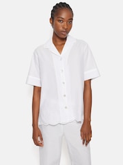 Jigsaw Broderie Short Sleeved 100% Cotton Top - Image 1 of 7