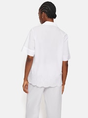 Jigsaw Broderie Short Sleeved 100% Cotton Top - Image 2 of 7