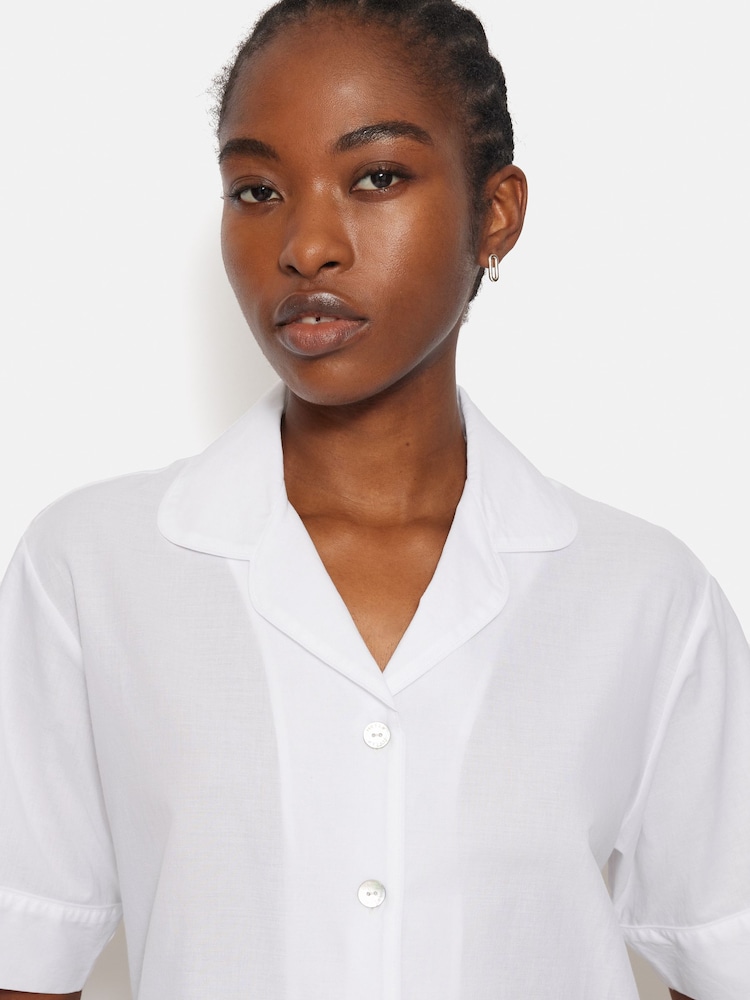 Jigsaw White Broderie Short Sleeved 100% Cotton Top - Image 4 of 7