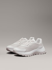 Calvin Klein Grey Lace Up Mesh Mix Runner Trainers - Image 3 of 7