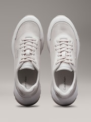 Calvin Klein Grey Lace Up Mesh Mix Runner Trainers - Image 4 of 7