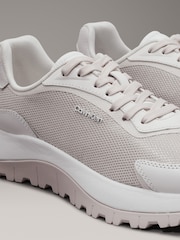 Calvin Klein Grey Lace Up Mesh Mix Runner Trainers - Image 7 of 7