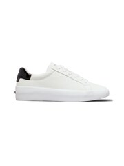 Calvin Klein White Vulcanized Lace Up Leather Trainers - Image 1 of 7
