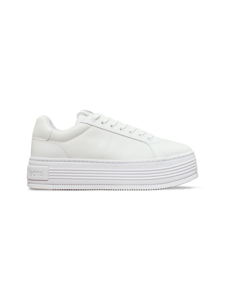 Calvin Klein White Bold Platform Low Leather Trainers - Image 1 of 7