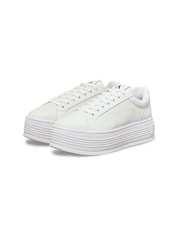 Calvin Klein White Bold Platform Low Leather Trainers - Image 2 of 7