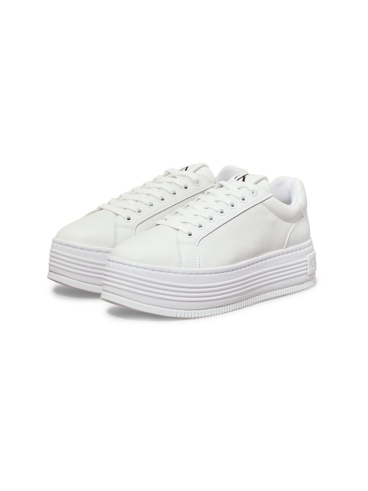 Calvin Klein White Bold Platform Low Leather Trainers - Image 2 of 7