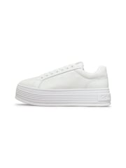 Calvin Klein White Bold Platform Low Leather Trainers - Image 3 of 7