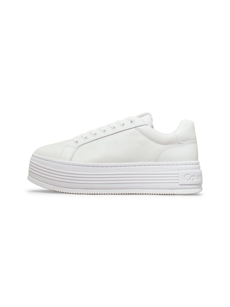Calvin Klein White Bold Platform Low Leather Trainers - Image 3 of 7