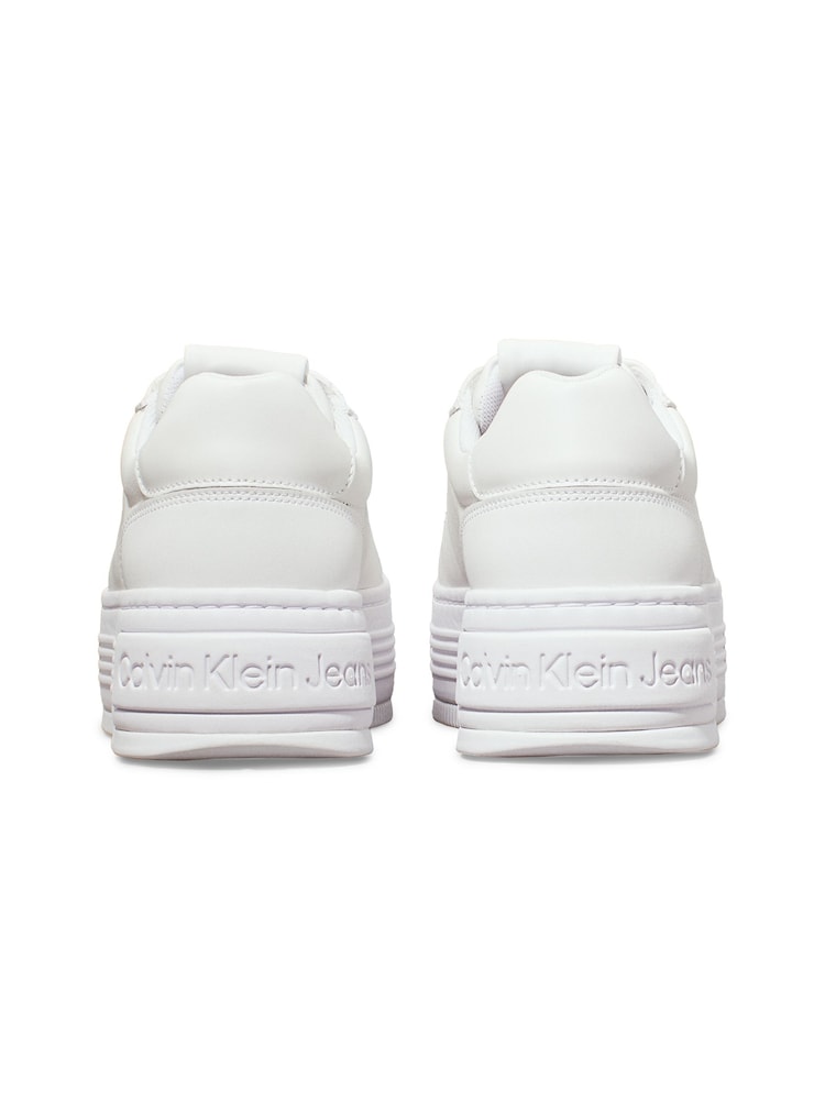 Calvin Klein White Bold Platform Low Leather Trainers - Image 5 of 7