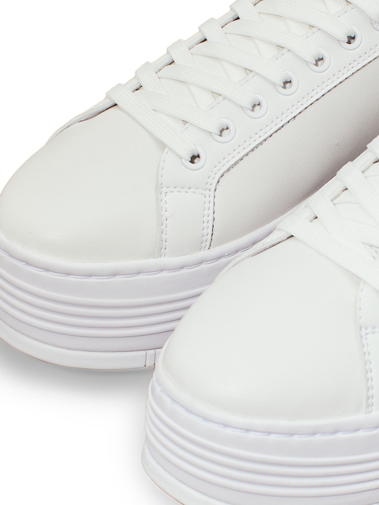 Calvin Klein White Bold Platform Low Leather Trainers - Image 7 of 7