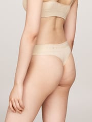 Tommy Hilfiger Natural Lace Trim Logo Waistband Thong - Image 2 of 4