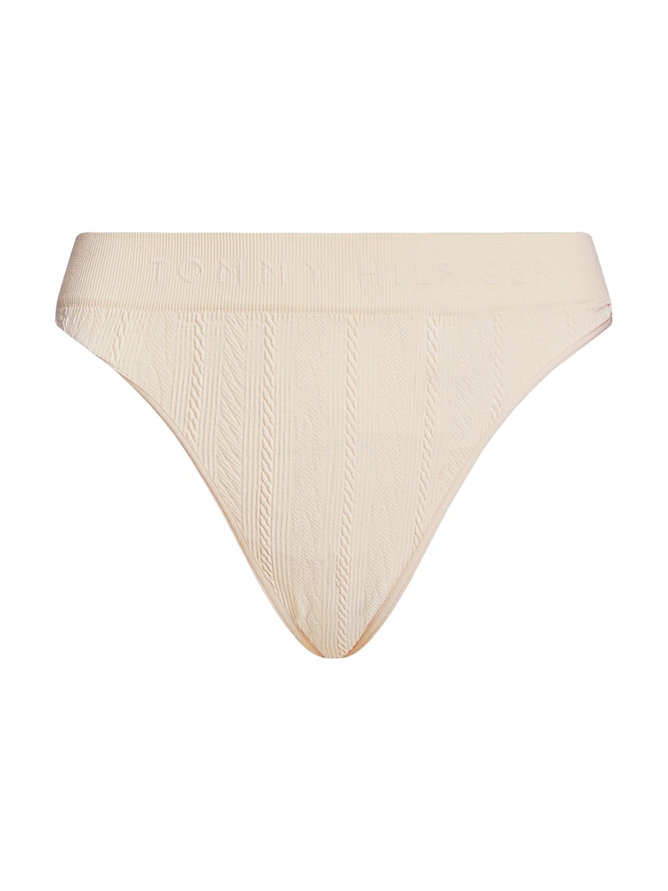 Tommy Hilfiger Natural Lace Trim Logo Waistband Thong - Image 4 of 4