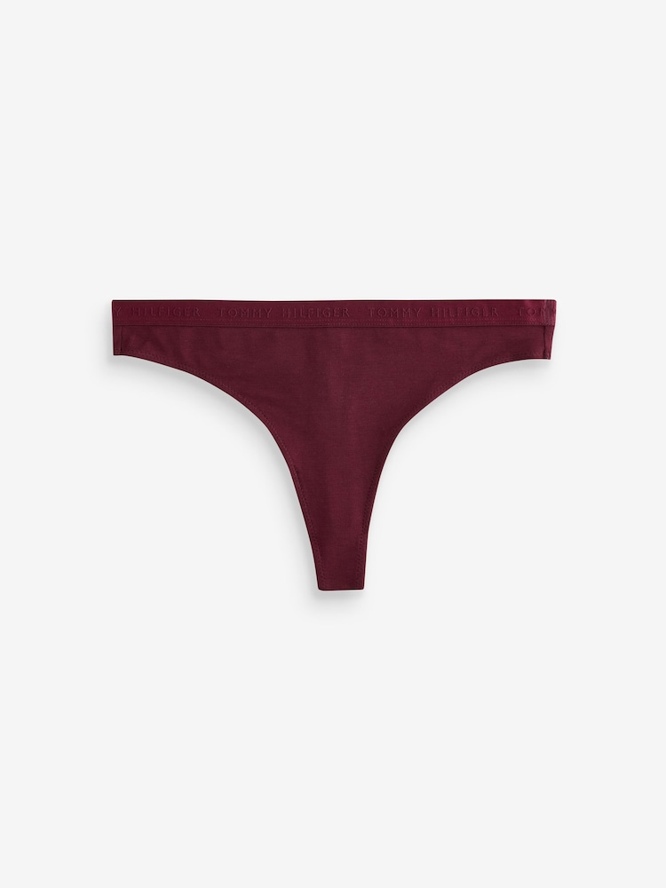 Tommy Hilfiger Red Everyday Luxe Thongs 3 Pack - Image 2 of 4